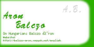 aron balczo business card